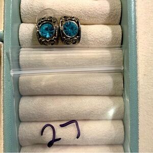 Cookie Lee Blue and Silver Earrings